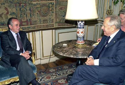 Il Presidente Ciampi a colloquio al Quirinale con il Presidente del Senato del Cile il Signor Andres Zaldivar