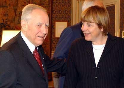 Il Presidente Ciampi accoglie nel suo studio Angela Merkel, Segretario generale dell'Unione Cristiano-Democratica Tedesca