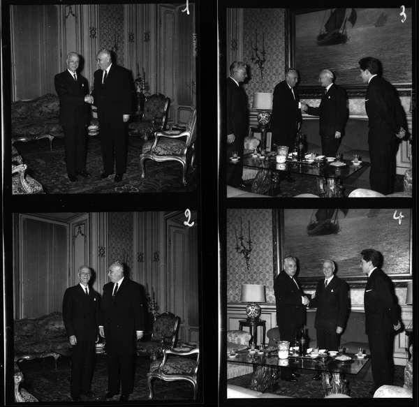 Frol Kozlov, membro del Presidium del Soviet Supremo e membro e segretario del Comitato Centrale del PCUS, con Semen Kozirev, nuovo ambasciatore dell'URSS a Roma
