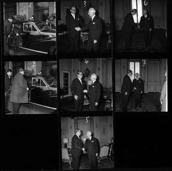 Il Presidente della Repubblica Antonio Segni riceve Heinrich von Brentano, Capo del Gruppo Parlamentare Cristiano Democratico al Parlamento Tedesco.