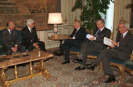Il Presidente Ciampi con il Presidente Tesauro e i componenti dell'Autorità Garante della Concorrenza e del Mercato