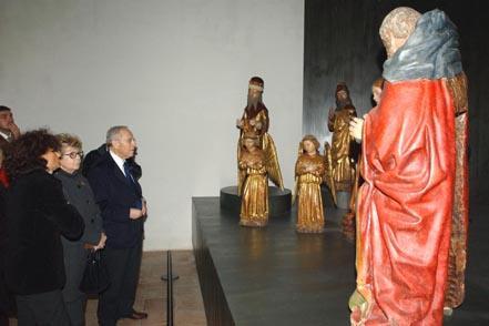 Il Presidente Ciampi con la moglie Franca e la Direttrice del Museo Rossana Muzii durante la visita al Museo di San Martino