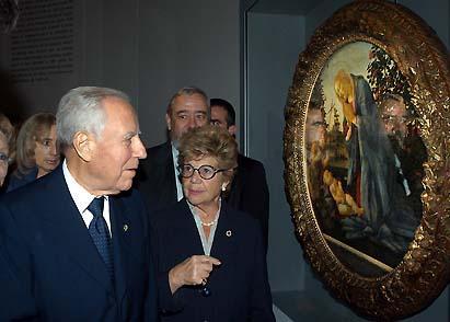 Il Presidente Ciampi, con la moglie Franca, all'esposizione &quot;Botticelli, da Lorenzo il Magnifico al Savonarola&quot;
