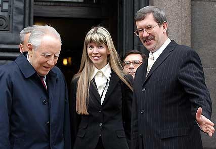 Il Presidente Ciampi con il Primo Ministro della Repubblica di Lettonia, Indulis Emsis, al termine dei colloqui