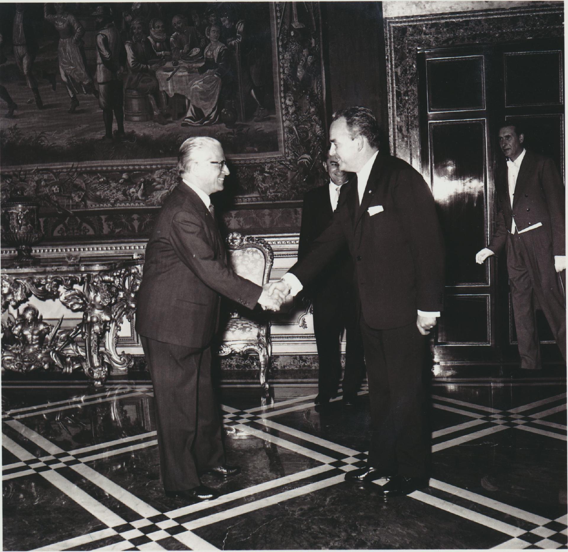 Il Presidente Gronchi con SAS il Principe Ranieri di Monaco