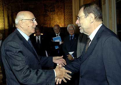 Il Presidente Giorgio Napolitano con Javier Solana, Alto Rappresentante per la Politica Estera e di Sicurezza Comune dell'Unione Europea.
