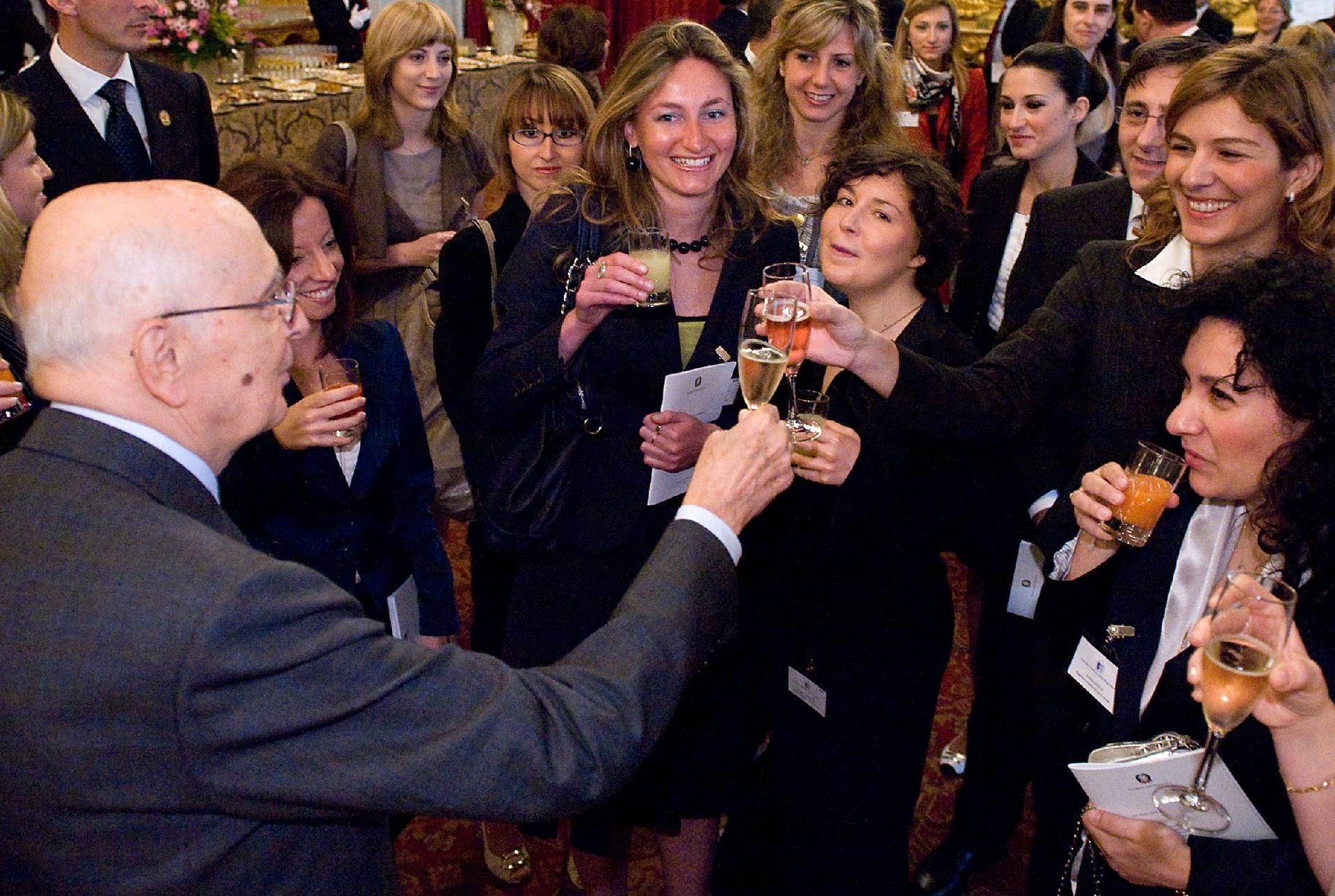 Il Presidente Giorgio Napolitano saluta i nuovi Magistrati in tirocinio