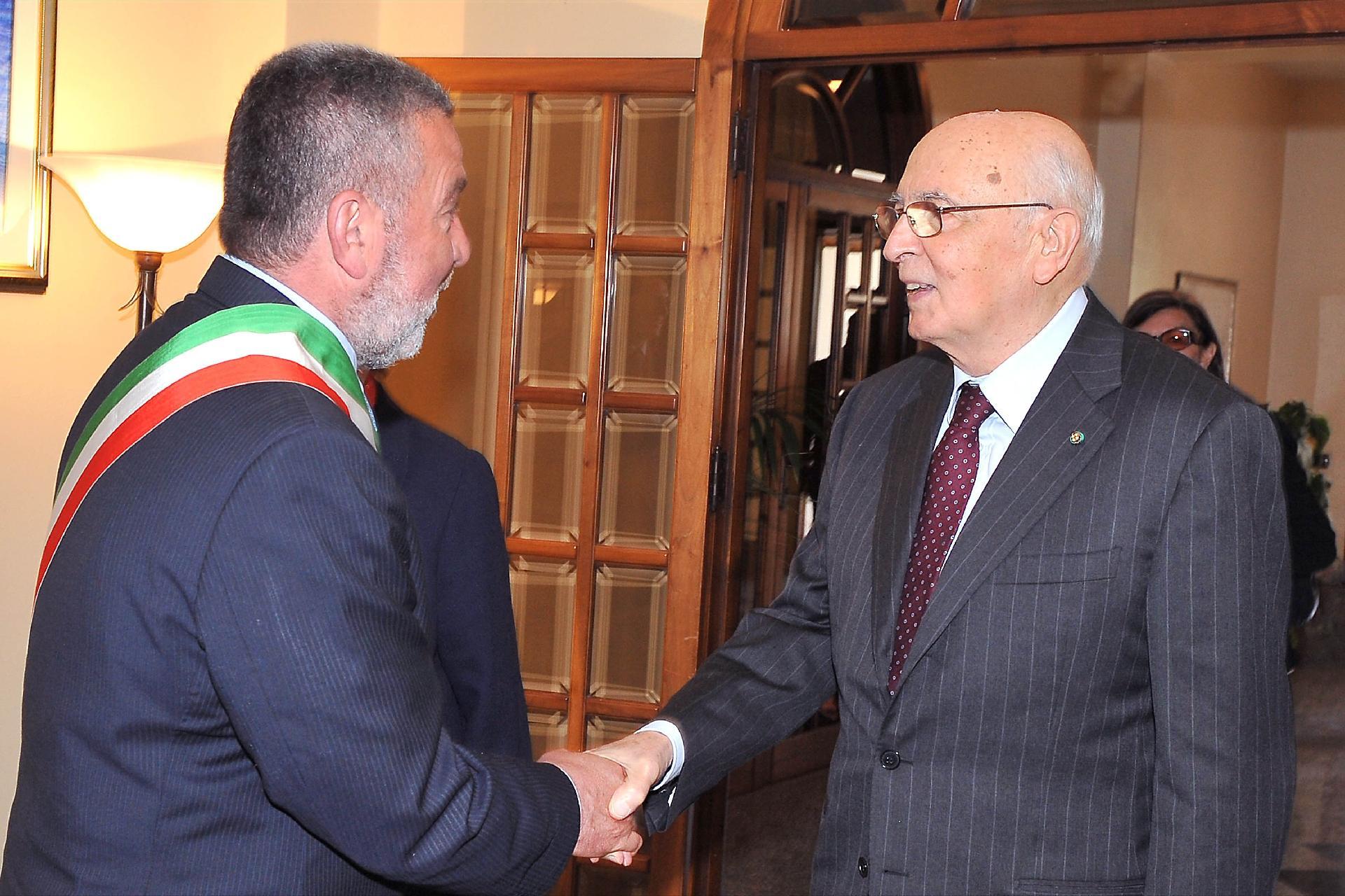 Il Presidente Giorgio Napolitano con Girolamo Fazio, Sindaco di Trapani