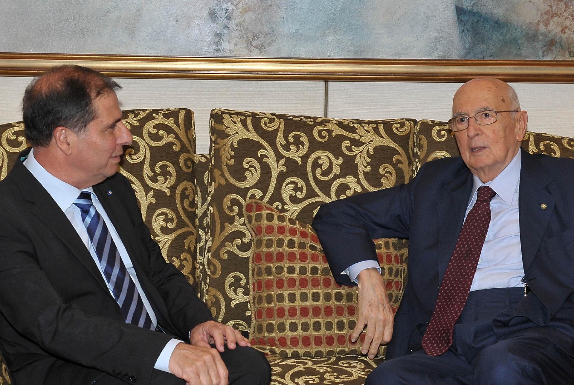 Il Presidente Giorgio Napolitano con il Presidente della Repubblica di Malta George Abela