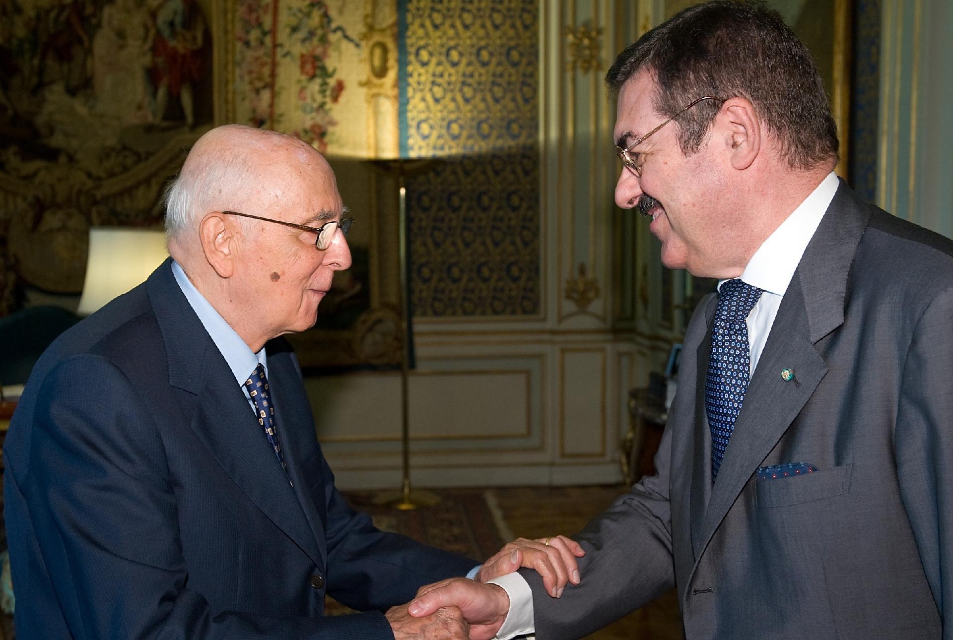 Il Presidente Giorgio Napolitano accoglie Leonardo Visconti di Modrone, nuovo Ambasciatore d'Italia a Madrid