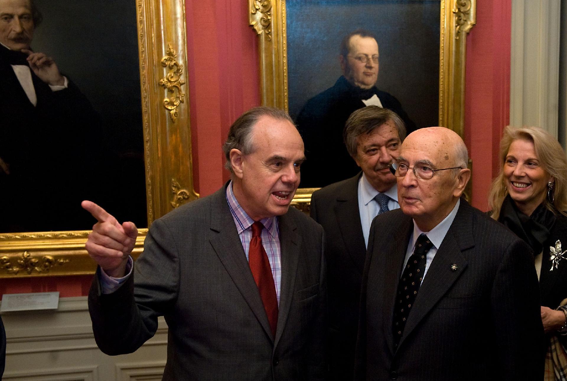 Il Presidente Giorgio Napolitano accompagnato dal Ministro della Cultura Frédéric Mitterrand, visita il Museo Nissim de Camondo, in occasione della mostra "La France et le Risorgimento, Cavour et Napoléon III: deux grands réalisateurs de l'unification italienne"