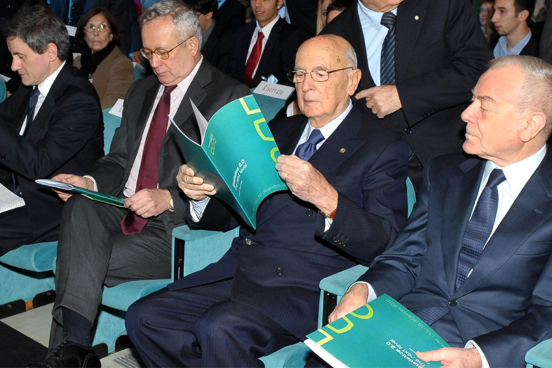 Il Presidente Giorgio Napolitano nel corso della decima Conferenza Nazionale di Statistica