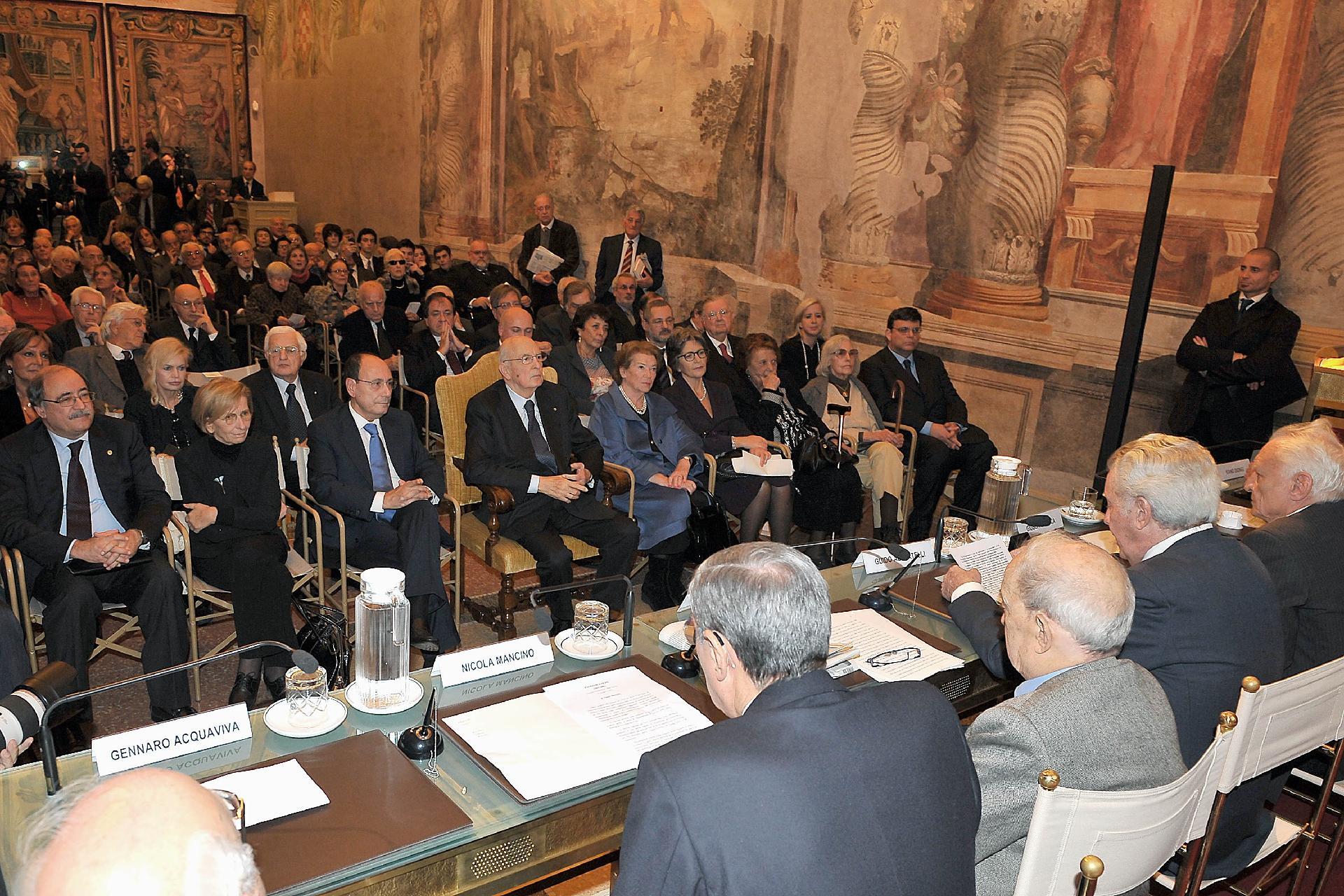 Il Presidente Giorgio Napolitano in occasione del Convegno "Paolo Bufalini e la costruzione dell'Italia democratica"