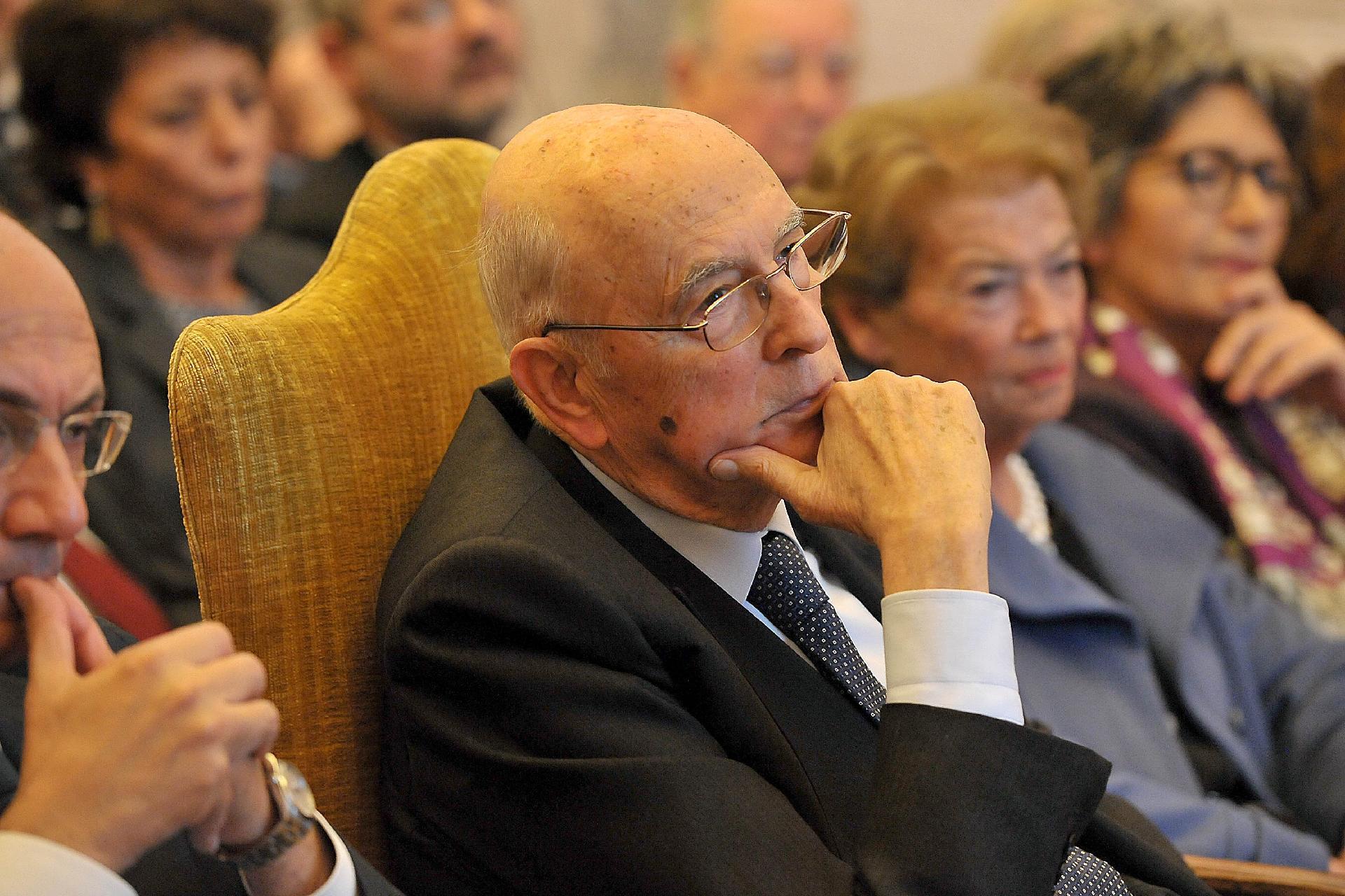 Il Presidente Giorgio Napolitano nel corso del Convegno dal titolo "Paolo Bufalini e la costruzione dell'Italia democratica"