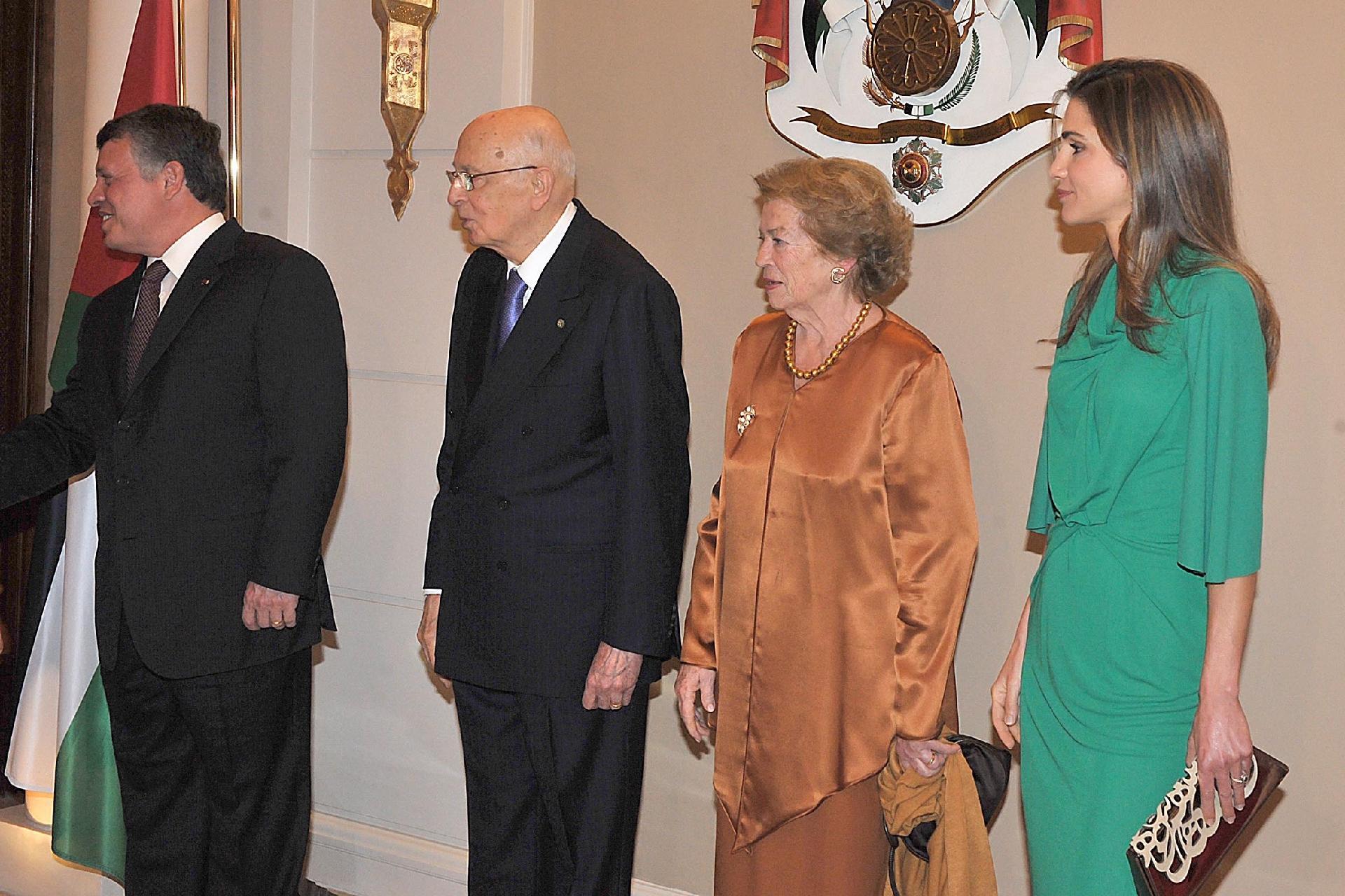 Il Presidente della Repubblica Giorgio Napolitano durante la presentazione degli ospiti al pranzo ufficiale