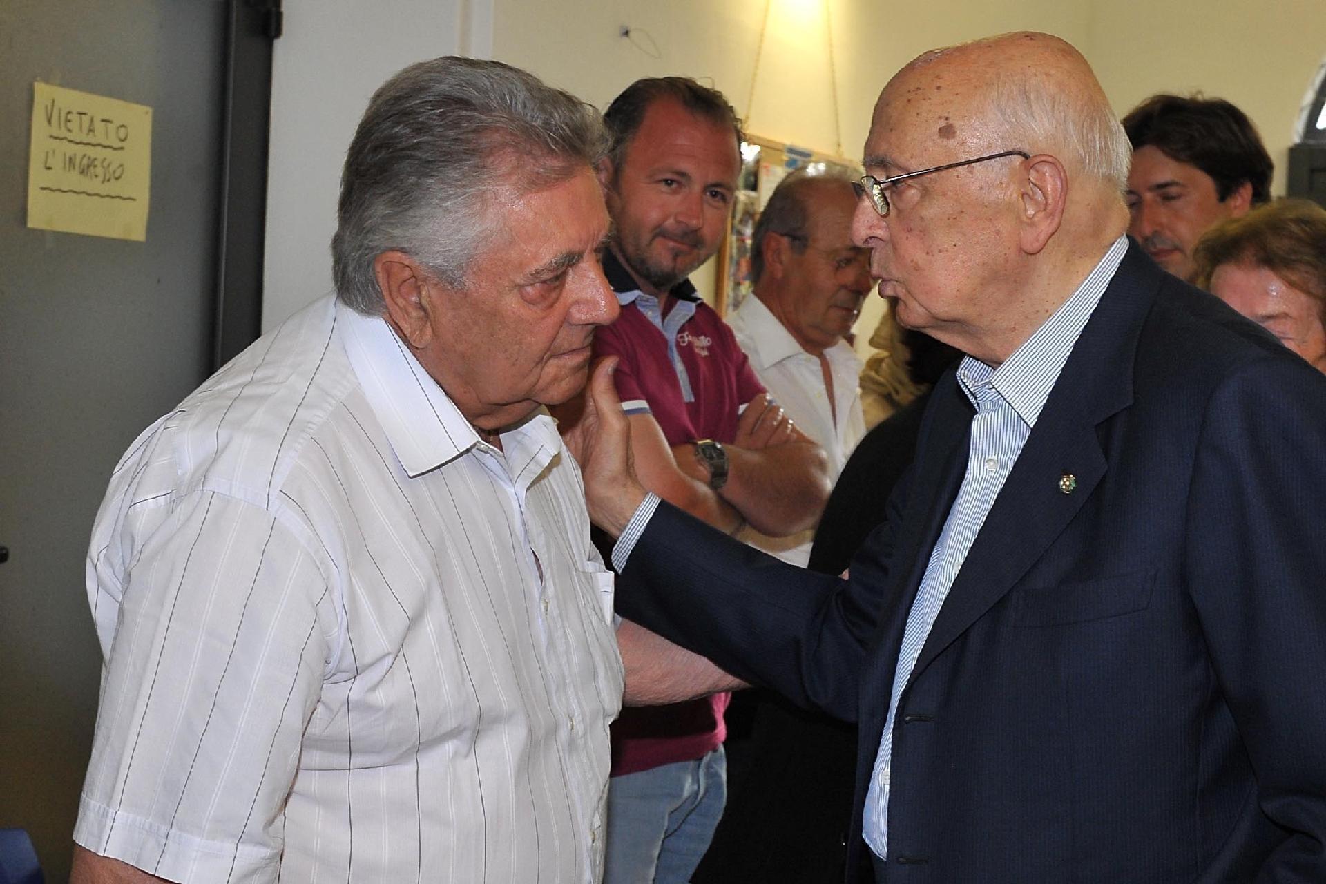 Il Presidente Giorgio Napolitano incontra i familiari degli operai deceduti in seguito al crollo dei capannoni industriali