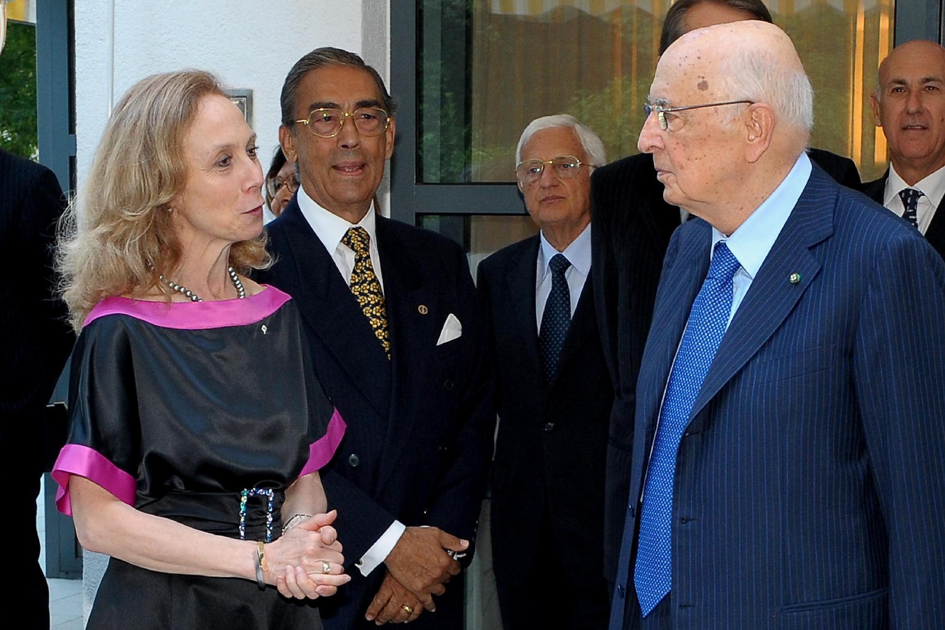 Il Presidente Giorgio Napolitano con l'Amb. d'Italia a Lubiana Rossella Franchini in occasione della visita di Stato nella Repubblica di Slovenia
