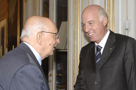 Il Presidente Giorgio Napolitano con il Dott. Carlo Mosca, nuovo Prefetto di Roma