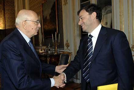 Il Presidente Giorgio Napolitano accoglie Sergio Marini, Presidente della Confederazione Nazionale Coldiretti