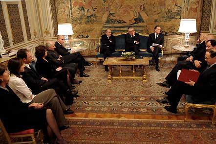 Il Presidente Giorgio Napolitano durante l'incontro al Quirinale con la Delegazione di Vodafone Italia