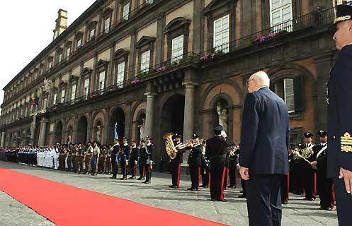 Il Presidente Giorgio Napolitano in Piazza Plebiscito.
