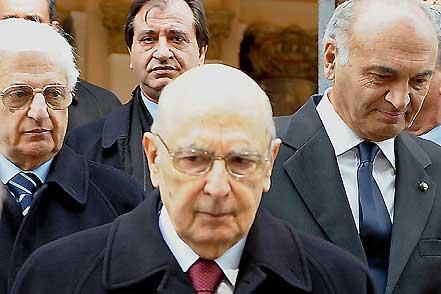 Il Presidente Giorgio Napolitano al termine della celebrazione del 50° anniversario della prima seduta del CNEL