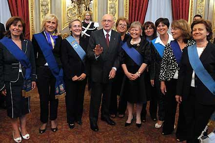 Il Presidente Giorgio Napolitano con un gruppo di Presidenti Provinciali, in occasione dell'incontro con una delegazione dell'Unione delle Province Italiane