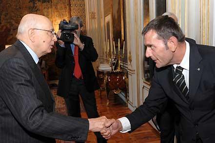Il Presidente Giorgio Napolitano riceve il Presidente della Federazione Italiana delle Associazioni "Amici dei Musei", Mauro Del Corso.