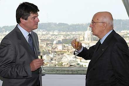 Il Presidente Giorgio Napolitano con il Presidente della Repubblica di Albania, Bamir Topi in occasione della visita ufficiale in Italia