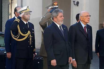 Il Presidente Giorgio Napolitano con Luiz Inacio Lula da Silva, Presidente della Repubblica Federativa del Brasile in visita di Stato in Italia