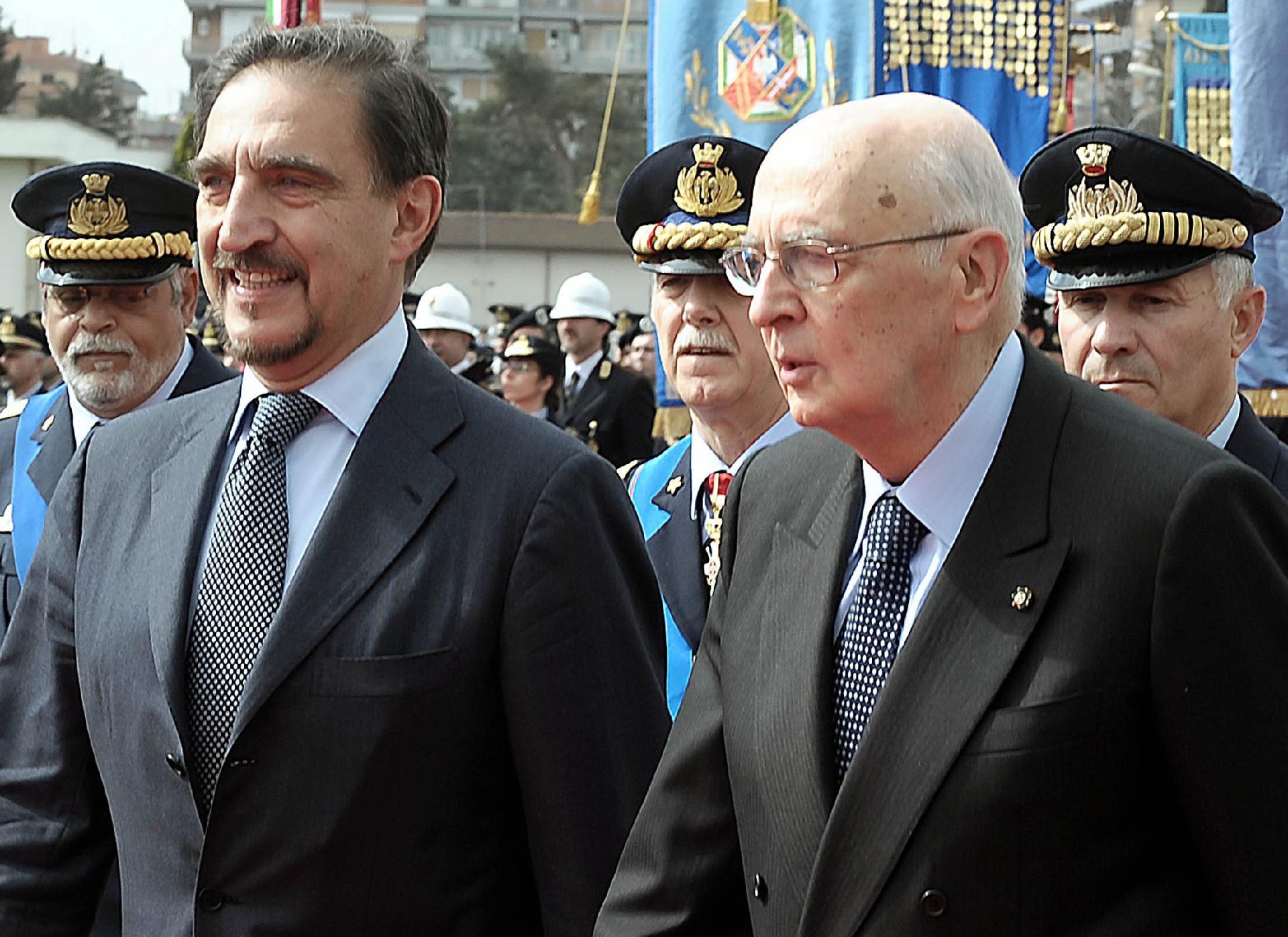 Il Presidente Giorgio Napolitano durante la cerimonia celebrativa dell'86° anniversario di fondazione dell'Aeronautica Militare