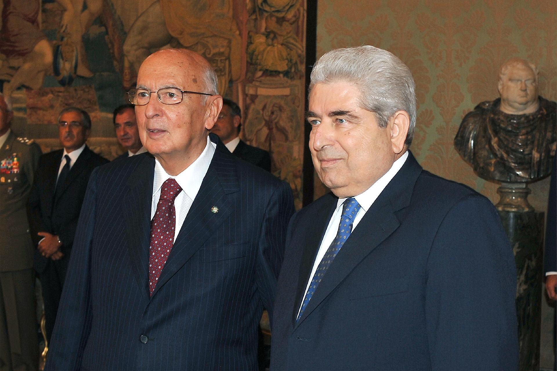Il Presidente della Repubblica Giorgio Napolitano e il Presidente della Repubblica di Cipro Demetris Christofias al Quirinale