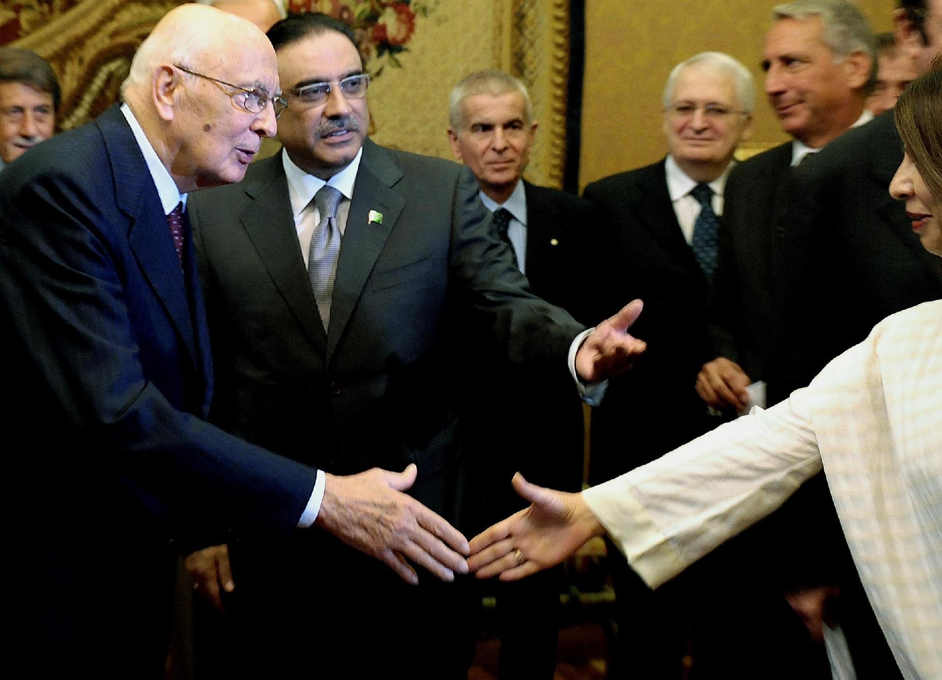 Il Presidente Giorgio Napolitano con il Presidente della Repubblica Islamica del Pakistan, Asif Ali Zardari