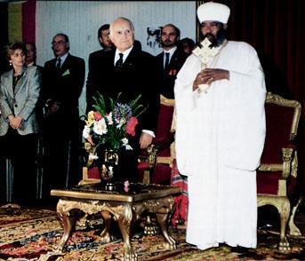 Il Presidente Scalfaro ad Addis Abeba con Sua Santità Abune Paulos Patriarca della Chiesa Ortodossa di Etiopia