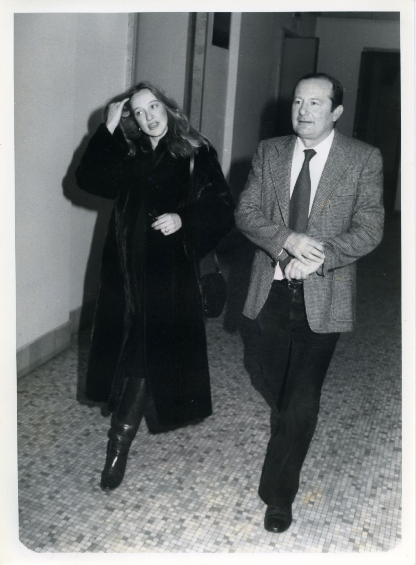 Gianni Bisiach con Eleonora Giorgi a &quot;Radio anch&apos;io&quot; nello studio 8 di via Asiago n. 10 a Roma nel 1981
