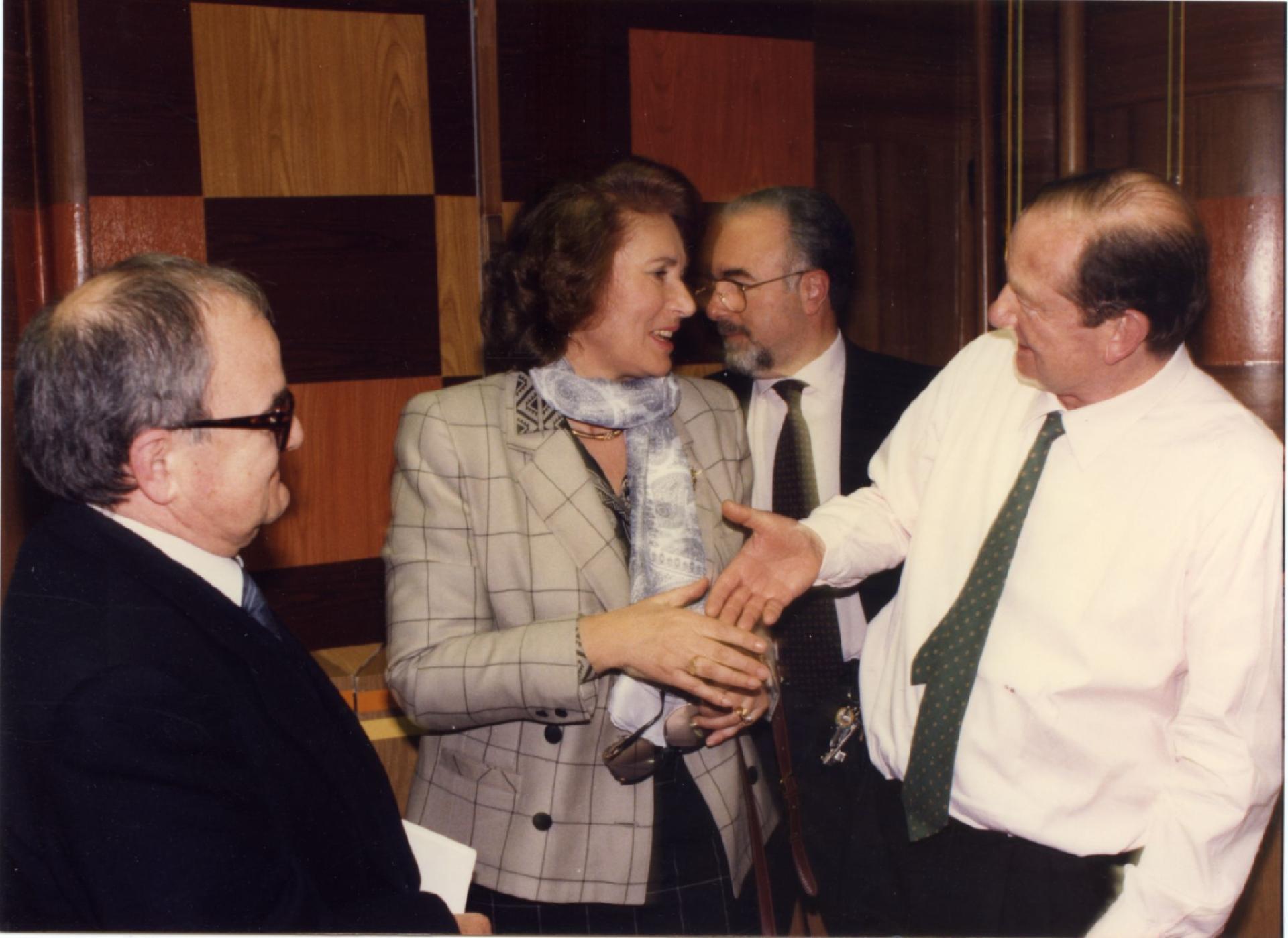 Gianni Bisiach con Alma Maria Forlani a &quot;Radio anch&apos;io&quot; nello studio 8 di via Asiago n. 10 a Roma nel 1990