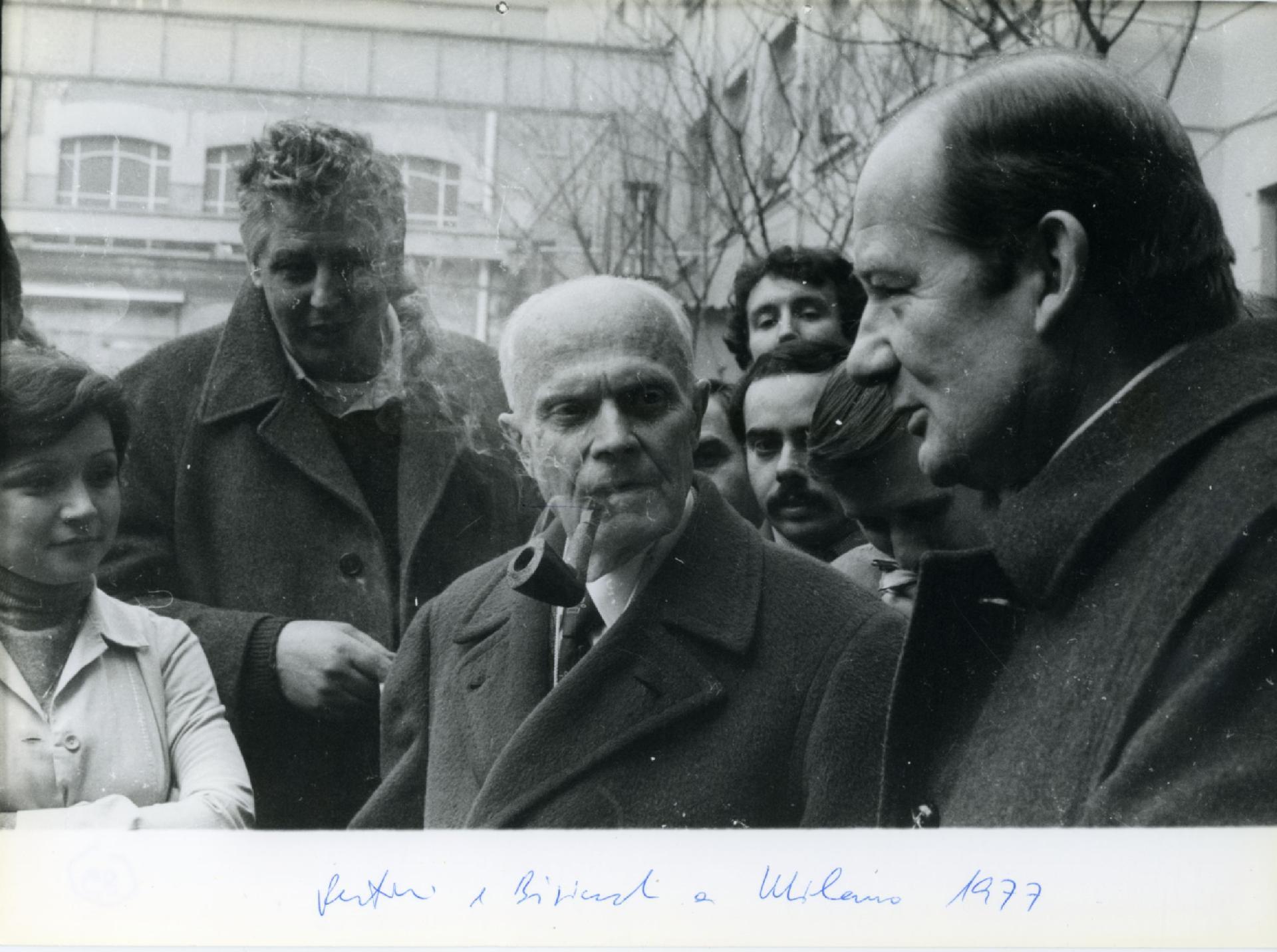 Per la trasmissione &quot;Testimoni oculari&quot; Gianni Bisiach con Sandro Pertini a Milano nel 1978