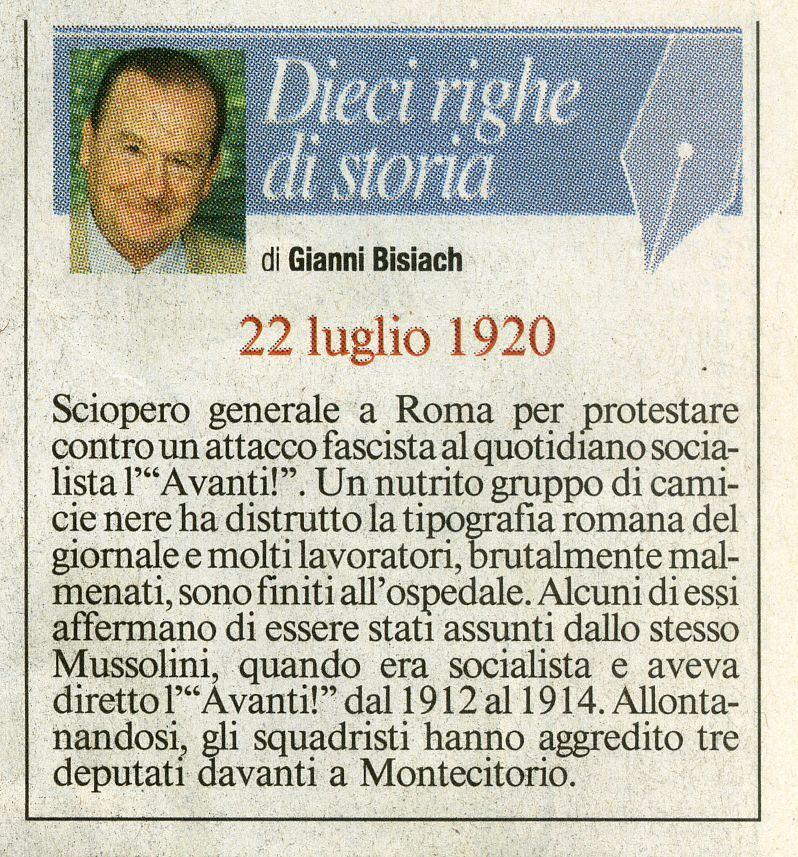 Sciopero generale a Roma contro un attacco fascista al quotidiano socialista Avanti