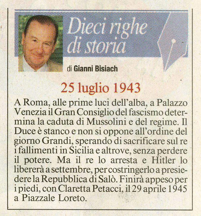 Roma, Palazzo Venezia , il Gran Consiglio del fascismo determina la caduta di Mussolini e del regime