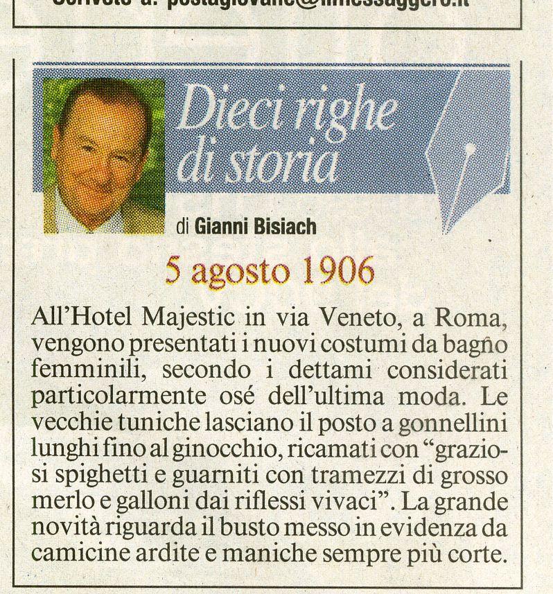 Roma, Hotel Majestic, vengono presentati i nuovi costumi da bagno femminili