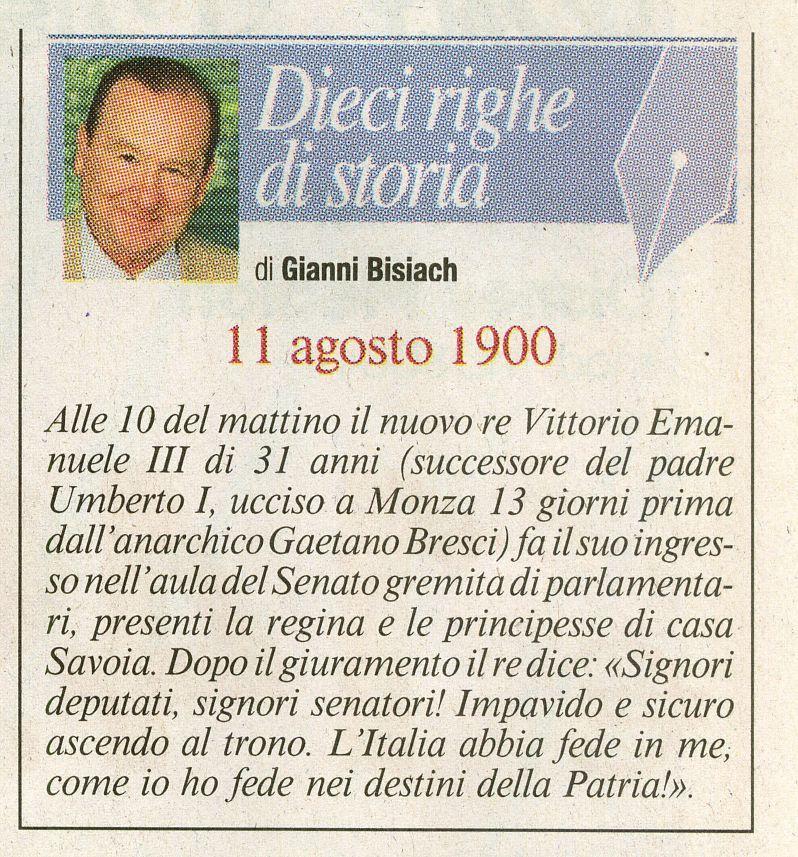 Re Vittorio Emanuele III al Senato per il Giuramento e ascesa al trono