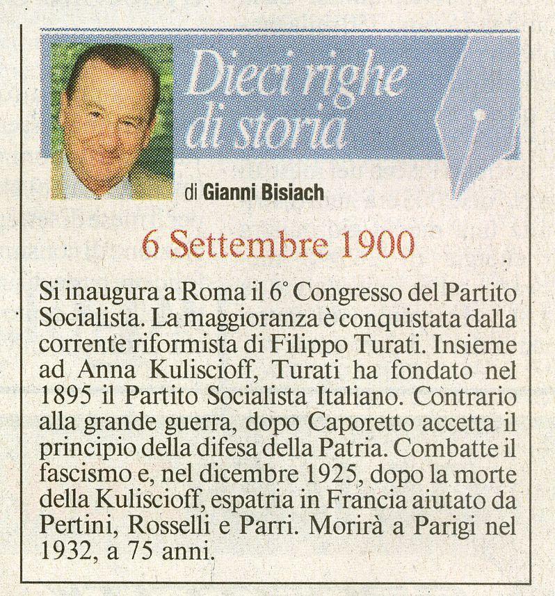 Si inaugura a Roma  il sesto Congresso del Partito Socialista Italiano fondato da Filippo Turati