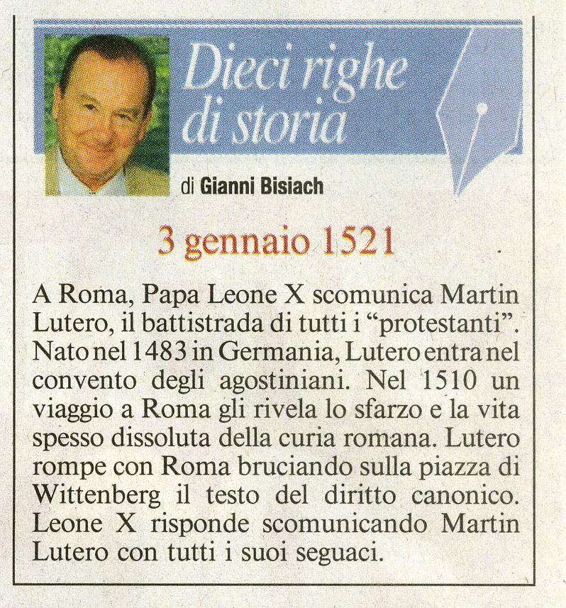 Roma, papa Leone X scomunica Martin Lutero