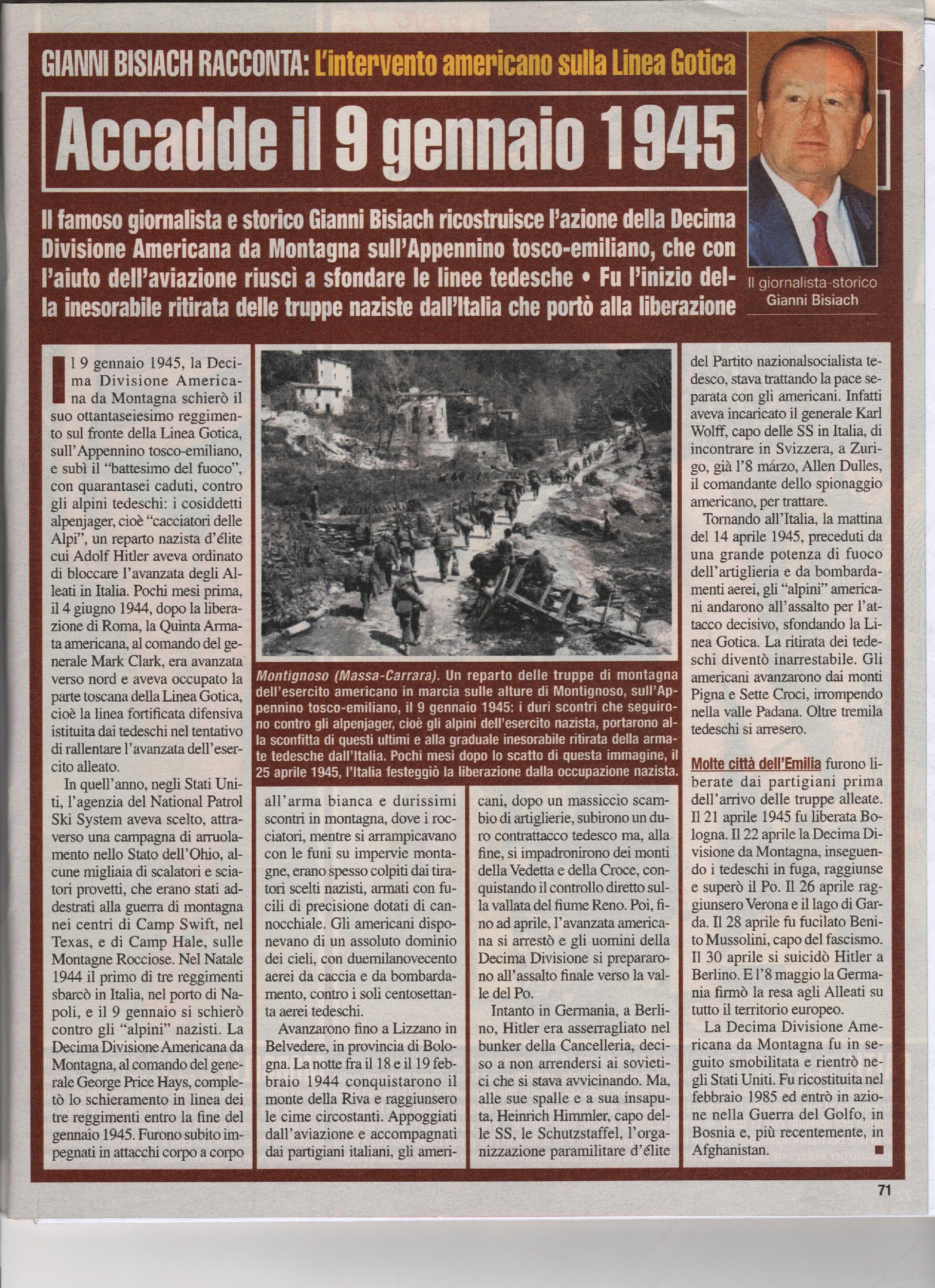L'intervento americano sulla Linea Gotica