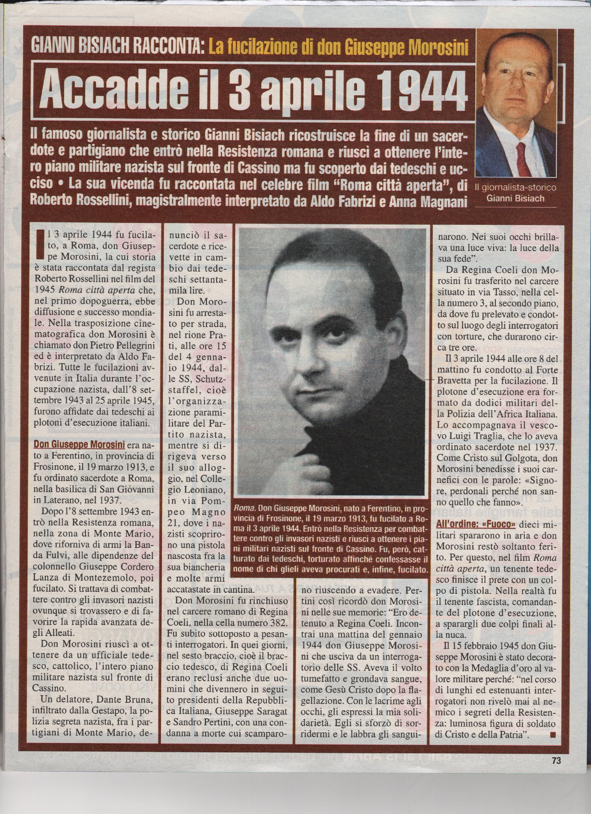 La fucilazione di don Giuseppe Morosini