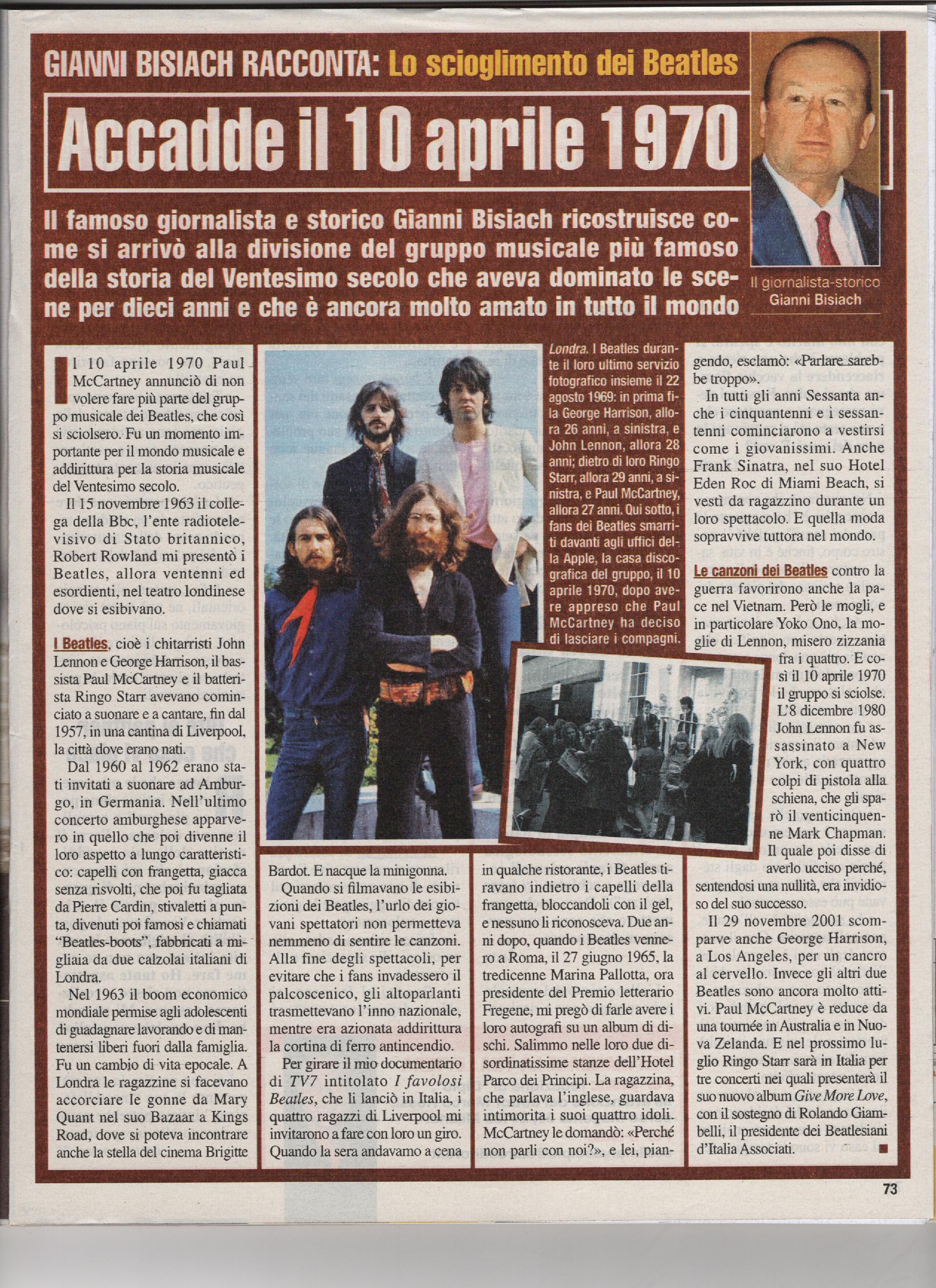 Lo scioglimento dei Beatles