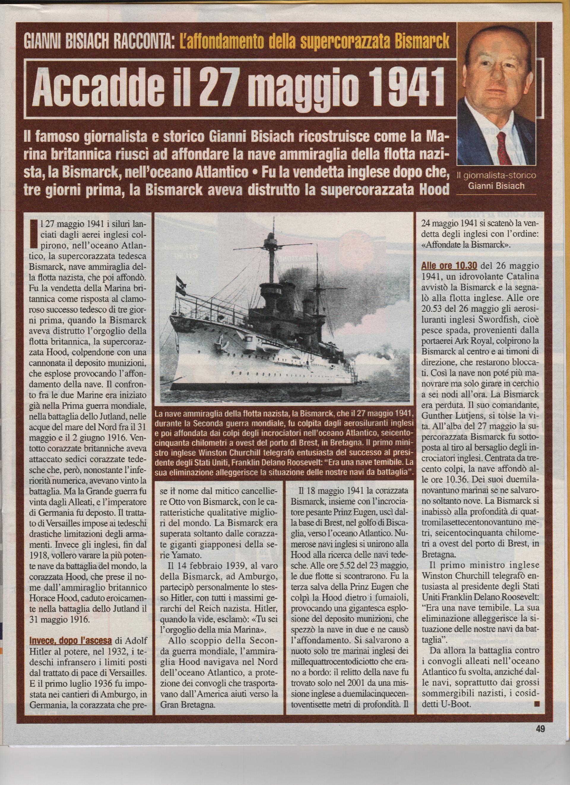 L'affondamento della supercorazzata Bismark