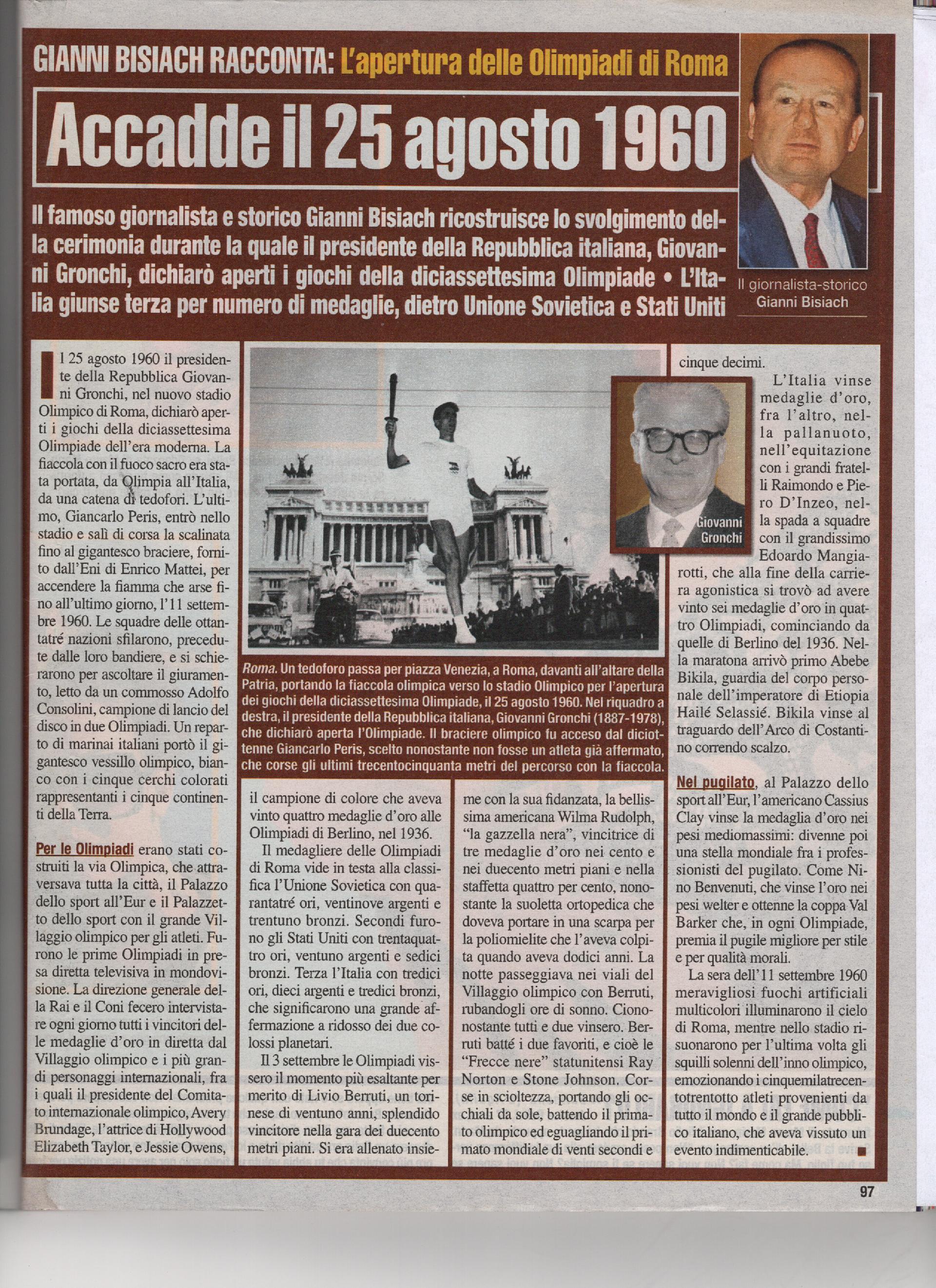 L'apertura delle Olimpiadi di Roma
