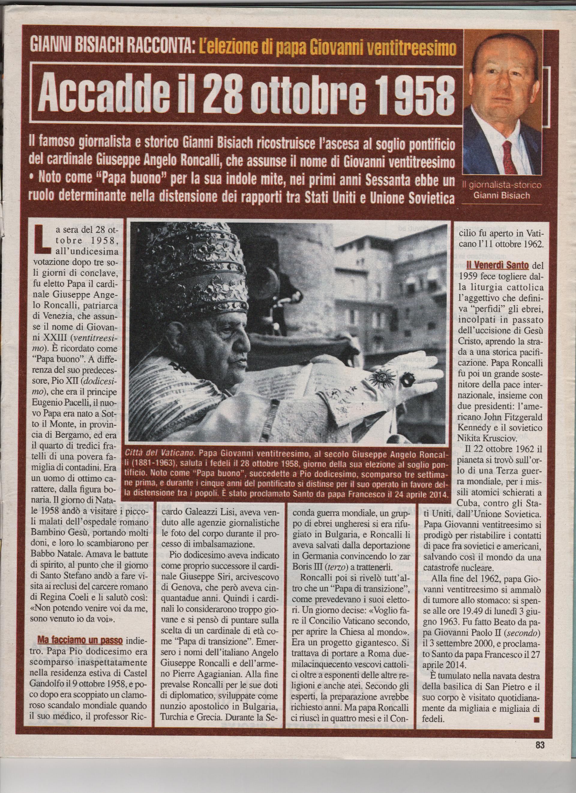 L'elezione di Papa Giovanni ventitreesimo