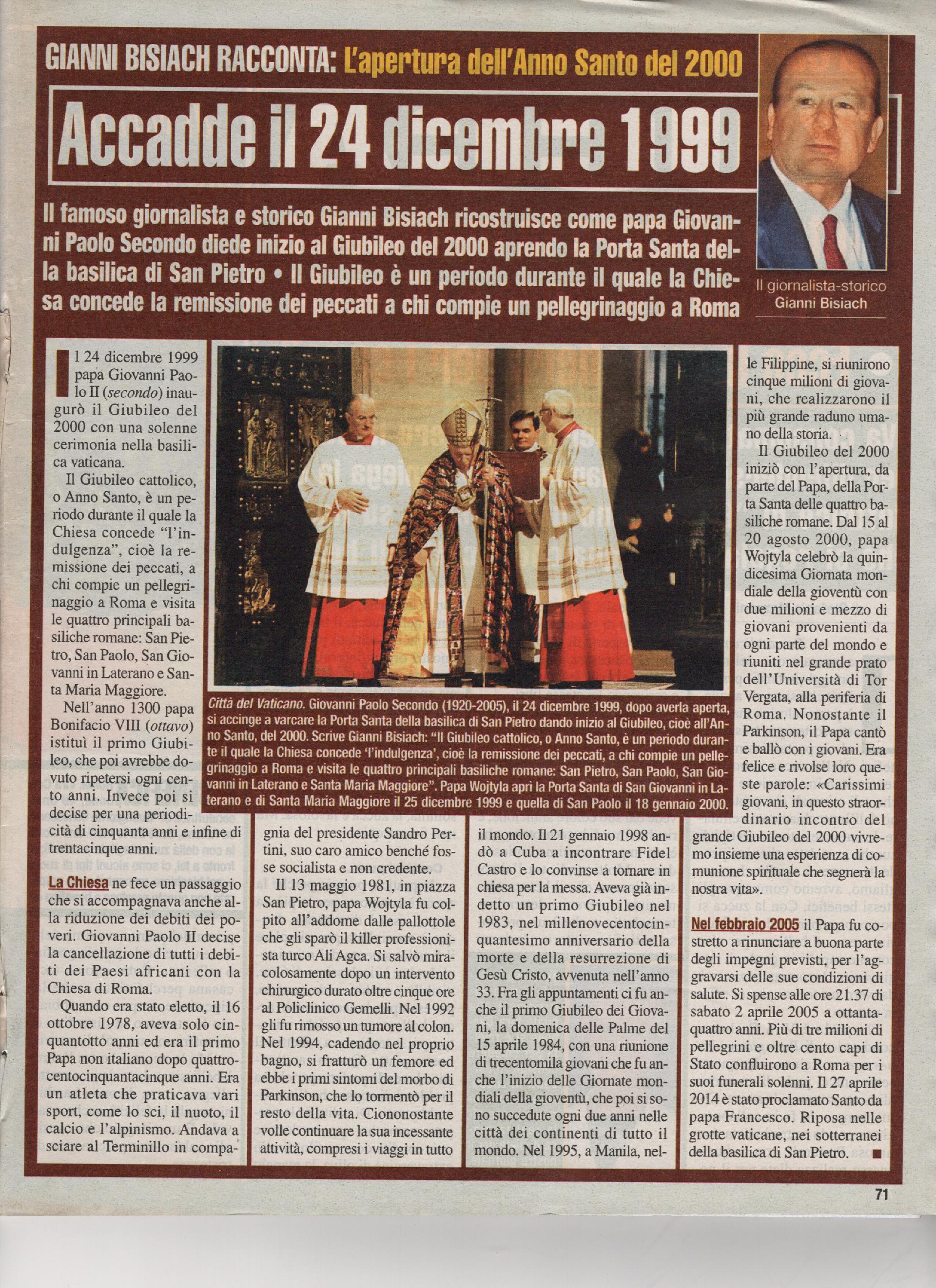 L'apertura dell'Anno Santo del 2000
